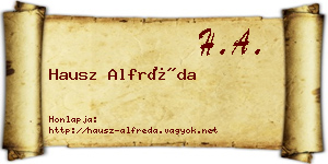 Hausz Alfréda névjegykártya